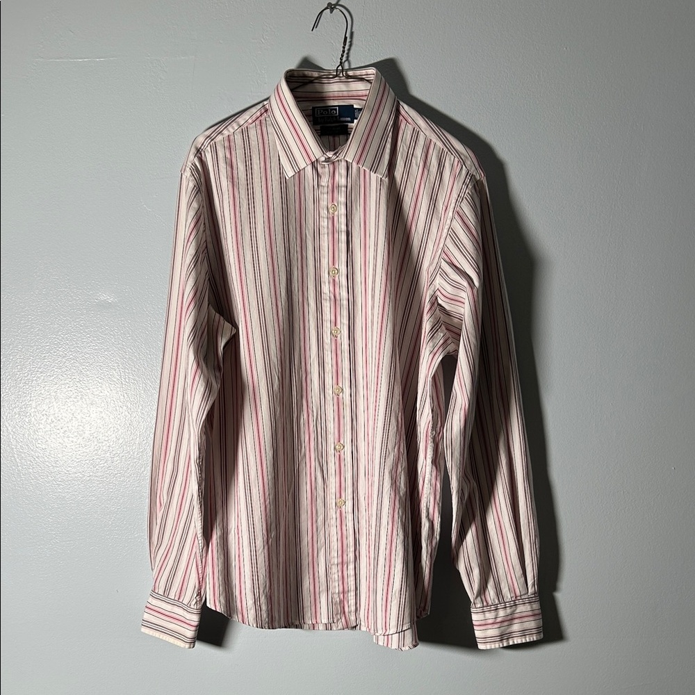 Ralph Lauren Pink and White Striped Dress Shirt